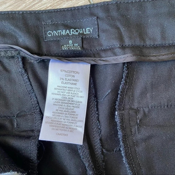 Cynthia Rowley Black White Striped Two Tunes  Stretchy Cropped Pants - Picture 8 of 12